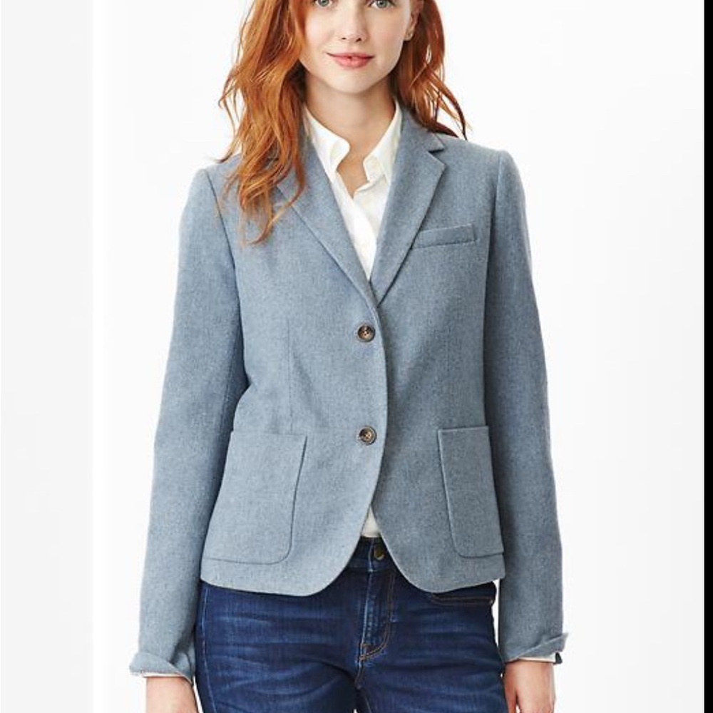 GAP classic basket weave wool academy blazer